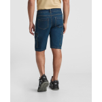 Unisex Jeans-Bermuda aus Baumwolle mit Mehrzwecktaschen 370g/m² Roly farbe jeansblau dritte Detailansicht