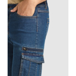 Unisex Jeans-Bermuda aus Baumwolle mit Mehrzwecktaschen 370g/m² Roly farbe jeansblau fünfte Detailansicht