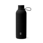 Thermoflasche aus recyceltem Edelstahl mit weichem Silikongriff 500 ml farbe schwarz zweite Ansicht