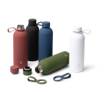 Thermoflasche aus recyceltem Edelstahl mit weichem Silikongriff 500 ml farbe weiß dritte Detailansicht