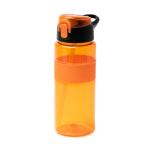 Sportflasche aus recyceltem Kunststoff mit Strohhalm-Dosierer 700 ml farbe orange erste Gebrauchsansicht