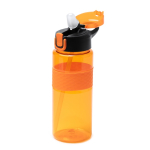 Sportflasche aus recyceltem Kunststoff mit Strohhalm-Dosierer 700 ml farbe orange erste Detailansicht
