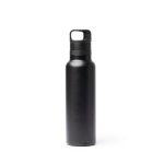 Thermoflasche aus recyceltem Edelstahl mit Druckknopfdeckel 750 ml farbe schwarz zweite Ansicht