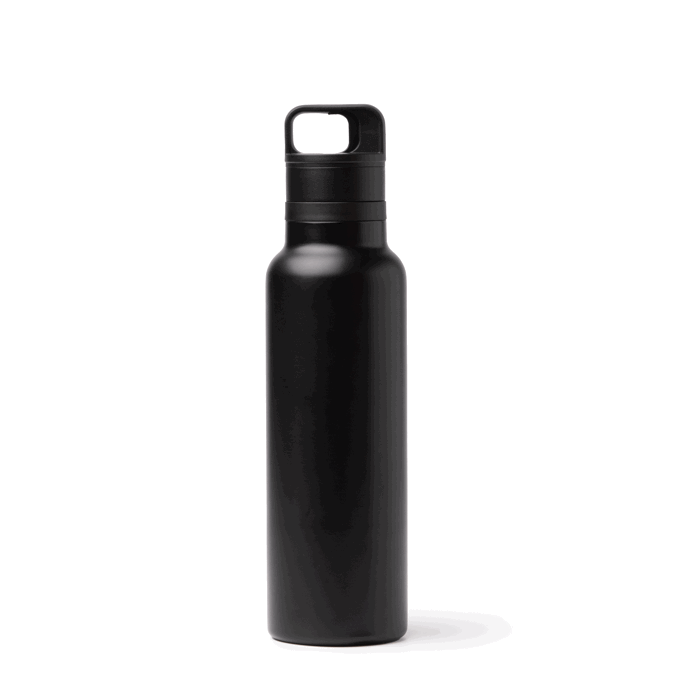 Thermoflasche aus recyceltem Edelstahl mit Druckknopfdeckel 750 ml farbe schwarz