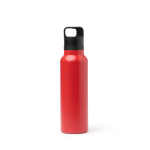 Thermoflasche aus recyceltem Edelstahl mit Druckknopfdeckel 750 ml farbe rot zweite Ansicht