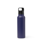 Thermoflasche aus recyceltem Edelstahl mit Druckknopfdeckel 750 ml farbe marineblau zweite Ansicht