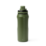 Recycelte Edelstahlflasche mit transparentem Deckel 600 ml farbe dunkelgrün zweite Ansicht