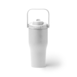 Thermoflasche aus recyceltem Edelstahl mit Druckknopföffnung 550 ml farbe weiß zweite Ansicht