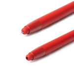 Kugelschreiber recyceltes Aluminium matt mit Bambusdrücker farbe rot erste Detailansicht