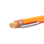 Kugelschreiber mit Metallclip und Bambusdrücker, blaue Tinte farbe gelb zweite Detailansicht