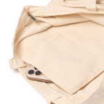 Baumwolltasche mit Reißverschluss und Bodenfalte 230 g/m² erste Detailansicht