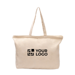 Baumwolltasche mit Reißverschluss und Bodenfalte 230 g/m² Hauptansicht