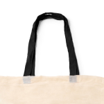 Tasche aus 100 % Baumwolle mit langen farbigen Henkeln 140 g/m² farbe schwarz zweite Detailansicht