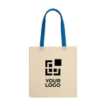 Tasche aus 100 % Baumwolle mit langen farbigen Henkeln 140 g/m² Hauptansicht