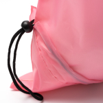 Faltbare Einkaufstasche recycelt mit verstellbarem Zugband farbe rosa dritte Detailansicht