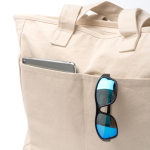 Baumwolltasche recycelt mit Reißverschluss und Taschen 420 g/m2 farbe natürliche farbe erste Detailansicht