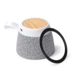 Kabelloser Lautsprecher mit Bambusgehäuse und Magnethalterung 5 W farbe hellgrau erste Gebrauchsansicht