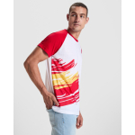T-Shirt Kurzarm mit Baumwollgefühl 190 g/m² Roly Direct Forza farbe rot dritte Detailansicht