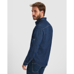 Jeanshemd aus Baumwolle mit Stretchgewebe 210g/m² Roly Direct Lujan farbe jeansblau erste Detailansicht