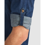 Jeanshemd aus Baumwolle mit Stretchgewebe 210g/m² Roly Direct Lujan farbe jeansblau vierte Detailansicht