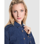 Damen-Jeanshemd aus Baumwolle, langarm 210g/m² Roly Direct Lujan farbe jeansblau zweite Detailansicht