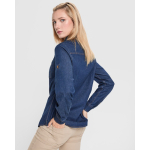 Damen-Jeanshemd aus Baumwolle, langarm 210g/m² Roly Direct Lujan farbe jeansblau vierte Detailansicht