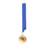 Metallmedaille mit Polyesterband und Befestigungskarabiner Ø5 cm farbe köngisblau zweite Ansicht