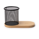 Stiftehalter Multifunktion mit kabellosem Laden 15 W Bambus farbe natürliche farbe zweite Ansicht