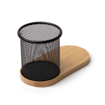 Stiftehalter Multifunktion mit kabellosem Laden 15 W Bambus farbe natürliche farbe erste Gebrauchsansicht