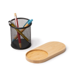 Stiftehalter Multifunktion mit kabellosem Laden 15 W Bambus farbe natürliche farbe zweite Detailansicht