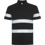 Unisex-Kurzarm-Poloshirt mit hoher Sichtbarkeit 220 g/m² Roly Foran farbe schwarz erste Gebrauchsansicht