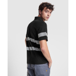 Unisex-Kurzarm-Poloshirt mit hoher Sichtbarkeit 220 g/m² Roly Foran farbe schwarz dritte Detailansicht