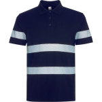 Unisex-Kurzarm-Poloshirt mit hoher Sichtbarkeit 220 g/m² Roly Foran farbe marineblau erste Gebrauchsansicht
