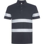 Unisex-Kurzarm-Poloshirt mit hoher Sichtbarkeit 220 g/m² Roly Foran farbe aschgrau erste Gebrauchsansicht