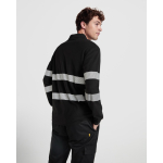Polo Langarm unisex hochsichtbar 220 g/m2 Roly Foran LS farbe schwarz zweite Detailansicht
