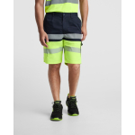 Zweifarbige Warnschutz-Shorts mit vielen Taschen, Unisex, Roly Lada farbe marineblau erste Gebrauchsansicht