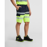 Zweifarbige Warnschutz-Shorts mit vielen Taschen, Unisex, Roly Lada farbe marineblau dritte Gebrauchsansicht