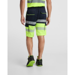 Zweifarbige Warnschutz-Shorts mit vielen Taschen, Unisex, Roly Lada farbe marineblau vierte Gebrauchsansicht