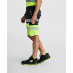 Zweifarbige Warnschutz-Shorts mit vielen Taschen, Unisex, Roly Lada farbe marineblau fünfte Gebrauchsansicht
