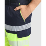 Zweifarbige Warnschutz-Shorts mit vielen Taschen, Unisex, Roly Lada farbe marineblau fünfte Detailansicht