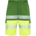 Zweifarbige Warnschutz-Shorts mit vielen Taschen, Unisex, Roly Lada farbe neongelb erste Gebrauchsansicht