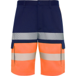 Zweifarbige Warnschutz-Shorts mit vielen Taschen, Unisex, Roly Lada farbe neonorange erste Gebrauchsansicht