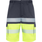 Zweifarbige Warnschutz-Shorts mit vielen Taschen, Unisex, Roly Lada farbe aschgrau erste Gebrauchsansicht