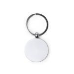 Schlüsselanhänger Metall drehbar matt mit großer Fläche farbe grau zweite Ansicht