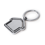 Schlüsselanhänger Metall drehbar Hausform große Fläche farbe silber erste Gebrauchsansicht