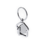 Schlüsselanhänger Metall drehbar Hausform große Fläche farbe silber erste Detailansicht