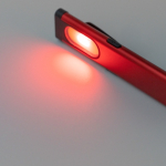 Taschenlampe doppelt ultraflach Aluminium mit Magnet und Clip farbe rot sechste Detailansicht