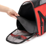 RPET-Haustierrucksack mit Belüftungsnetz und verstärktem Boden farbe rot zweite Detailansicht