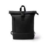 Rolltop-Rucksack mit großem Fach und reflektierendem Band für PC 15” farbe schwarz zweite Ansicht