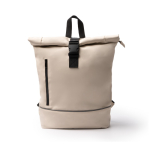 Rolltop-Rucksack mit großem Fach und reflektierendem Band für PC 15” farbe beige zweite Ansicht